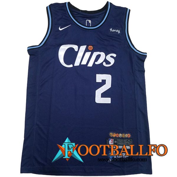 Camisetas De Futbol Los Angeles Clippers (LEONARO #2) 2023/24 Azul Oscuro