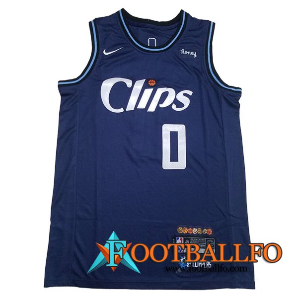 Camisetas De Futbol Los Angeles Clippers (WESTBROOK #0) 2023/24 Azul Oscuro