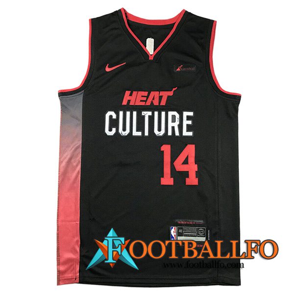 Camisetas De Futbol Miami Heat (HERRO #14) 2023/24 Negro/Rojo -02