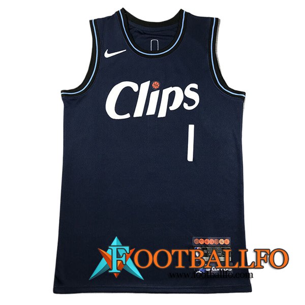 Camisetas De Futbol Los Angeles Clippers (HARDEN #1) 2023/24 Azul Oscuro