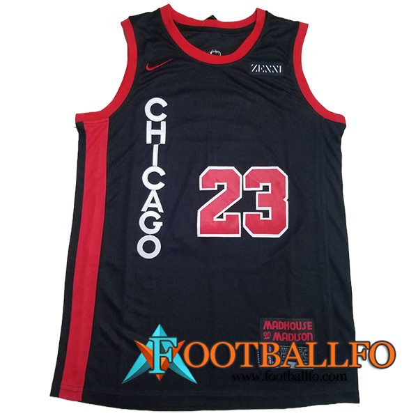 Camisetas De Futbol Chicago Bulls (JORDAN #23) 2023/24 Negro/Rojo -04