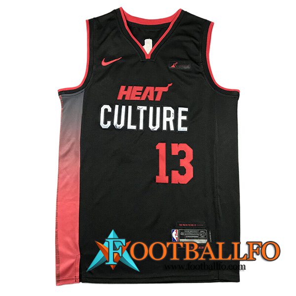 Camisetas De Futbol Miami Heat (ADEBAYO #13) 2023/24 Negro/Rojo