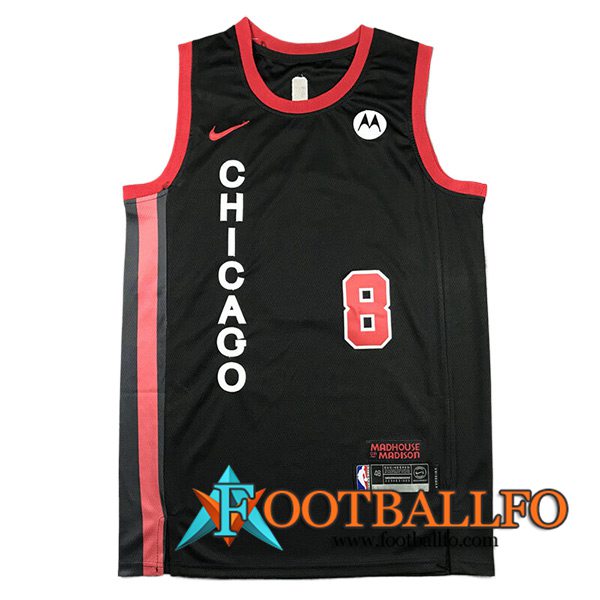 Camisetas De Futbol Chicago Bulls (LAVINE #8) 2023/24 Negro/Rojo