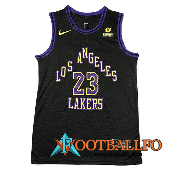 Camisetas De Futbol Los Angeles Lakers (JAMES #23) 2023/24 Negro -03