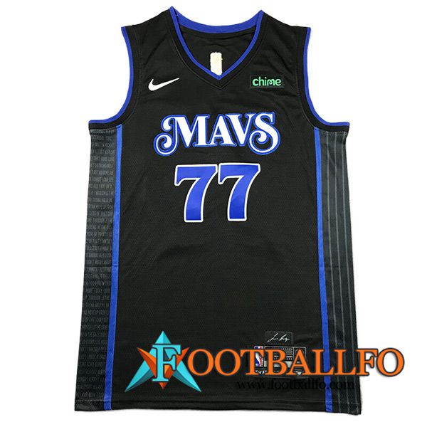 Camisetas De Futbol Dallas Mavericks (DONCIC #77) 2023/24 Negro/Azul