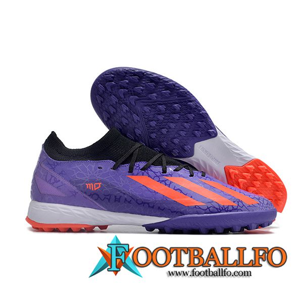 Adidas Botas De Fútbol X CRAZYFAST.1 TF BOOTS Violeta/Rojo -02