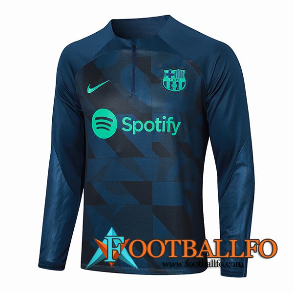 Sudadera De Entrenamiento FC Barcelona Azul/Verde 2023/2024