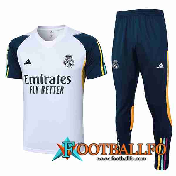 Camiseta Polo Real Madrid Blanco/Azul 2023/2024