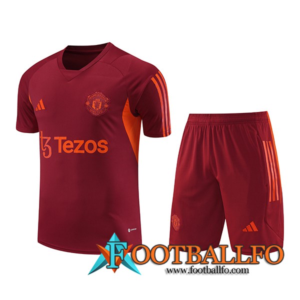 Camiseta Entrenamiento + Cortos Manchester United Rojo 2023/2024 -03