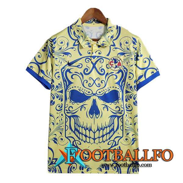 Camiseta Polo Club America Amarillo/Azul 2023/2024