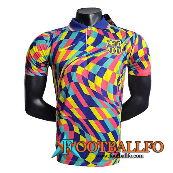 Camiseta Polo FC Barcelona Amarillo/Azul/Rosa 2023/2024