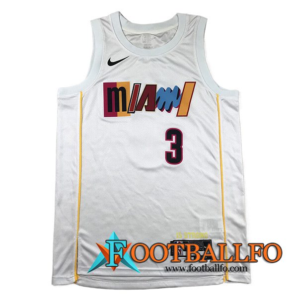Camisetas De Futbol Miami Heat (WADE #3) 2023/24 Blanco -06