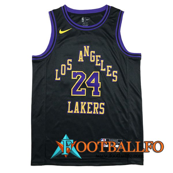 Camisetas De Futbol Los Angeles Lakers (BRYANT #24) 2023/24 Negro/Violeta/Amarillo