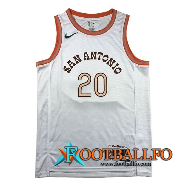 Camisetas De Futbol San Antonio Spurs (GINOBILI #20) 2023/24 Blanco -02
