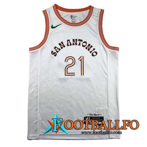 Camisetas De Futbol San Antonio Spurs (DUNCAN #21) 2023/24 Blanco -03