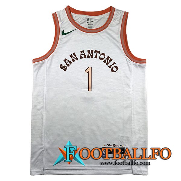 Camisetas De Futbol San Antonio Spurs (WEMBANYAMA #1) 2023/24 Blanco -04