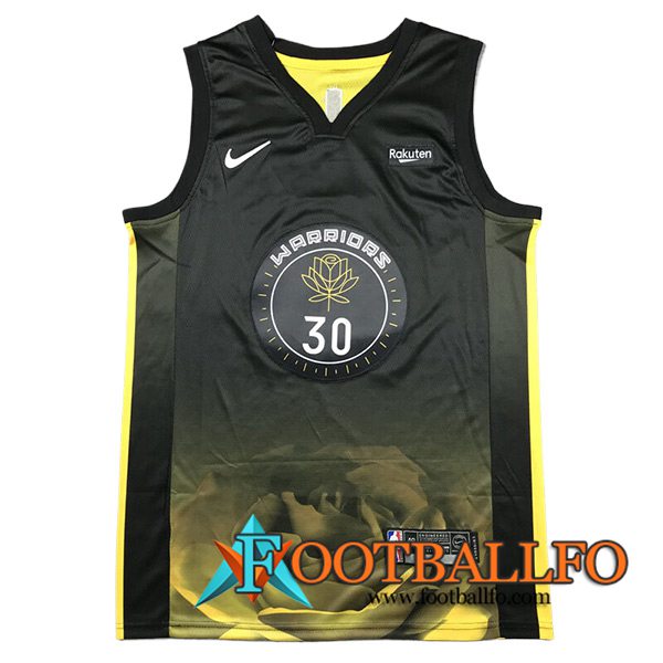 Camisetas De Futbol Golden State Warriors (CURRY #30) 2023/24 Negro/Amarillo -04