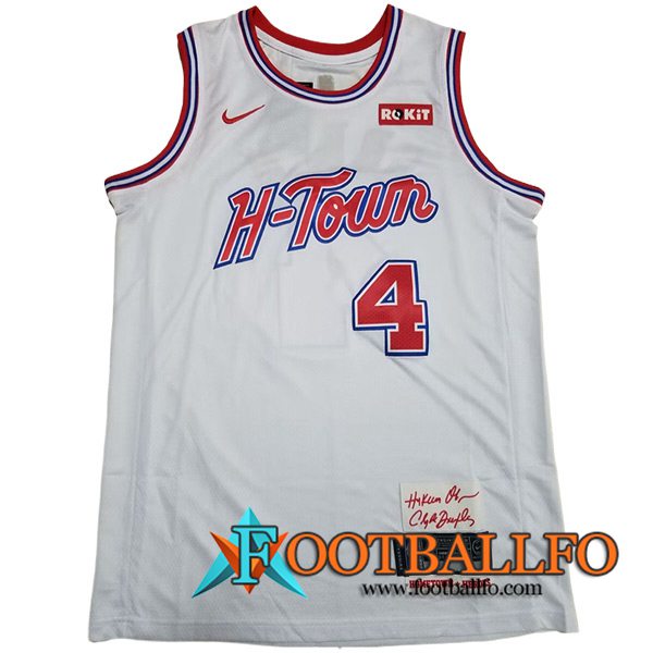 Camisetas De Futbol Houston Rockets (GREEN #4) 2023/24 Blanco/Rojo