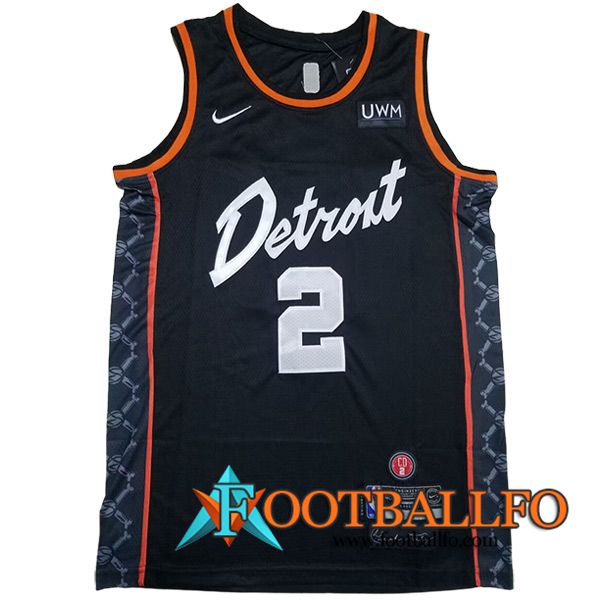 Camisetas De Futbol Detroit Pistons (CUNNINGHAM #2) 2023/24 Negro