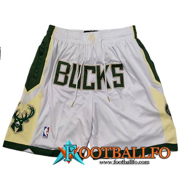Cortos NBA Milwaukee Bucks 2023/24 Blanco/Verde/Amarillo