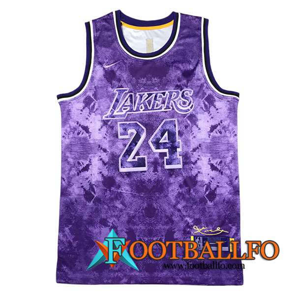 Camisetas De Futbol Los Angeles Lakers (BRYANT #24) 2023/24 Violeta -02