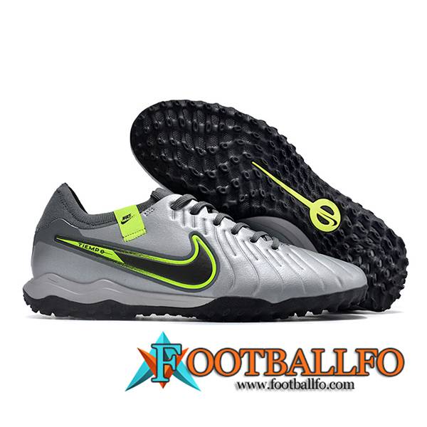 Nike Botas De Fútbol Tiempo Legend X PRO TF Gris/Negro/Verde
