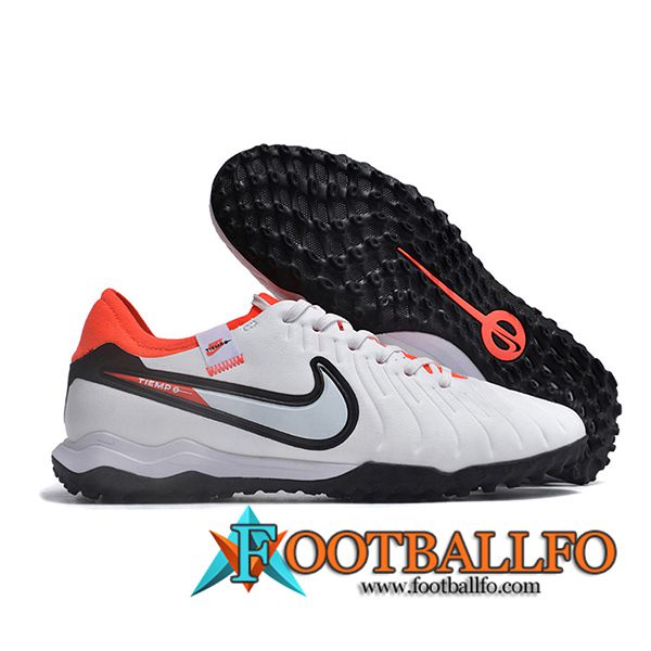 Nike Botas De Fútbol Tiempo Legend X PRO TF Blanco/Negro/Naranja