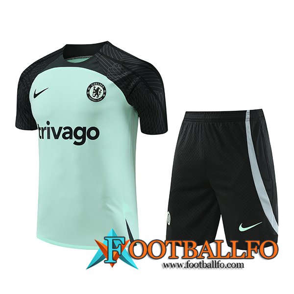 Camiseta Entrenamiento + Cortos FC Chelsea Verde/Negro 2023/2024