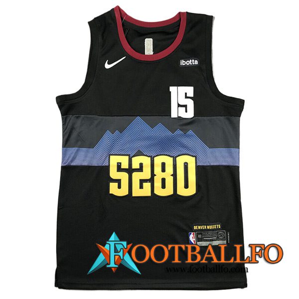 Camisetas Denver Nuggets (JOKIC #15) 2023/24 Negro/Azul/Amarillo