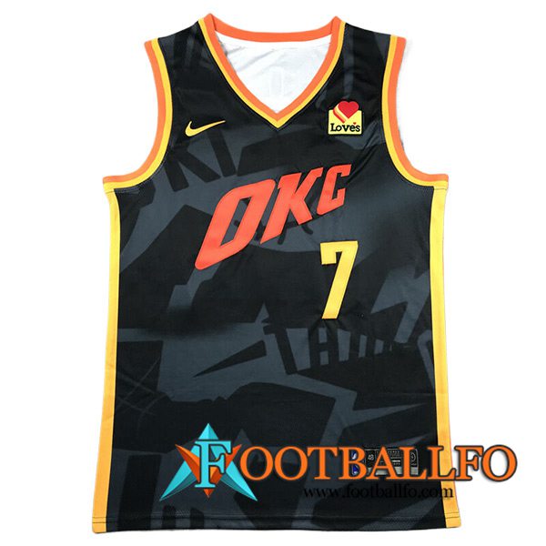 Camisetas Oklahoma City Thunder (HOLMGREN #7) 2023/24 Negro/Naranja