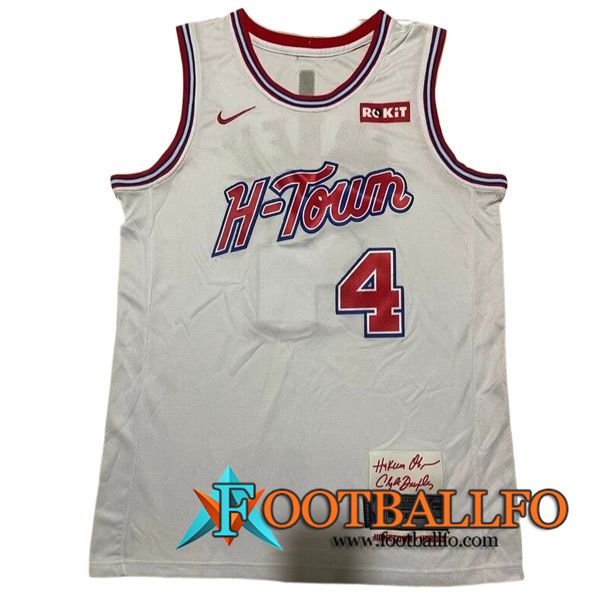 Camisetas Houston Rockets (GREEN #4) 2023/24 Blanco/Rojo -02