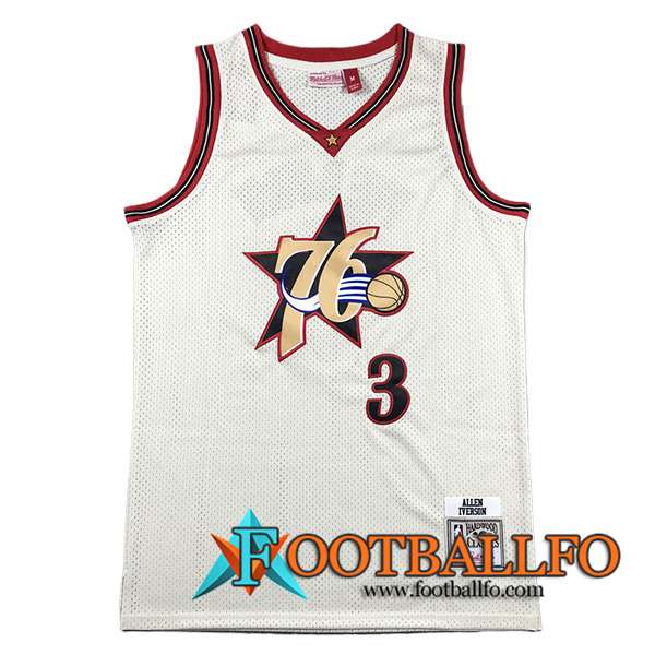 Camisetas Philadelphia 76ers (IVERSON #3) 2023/24 Blanco/Negro