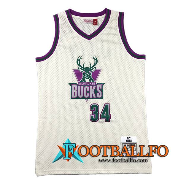 Camisetas Milwaukee Bucks (ALLEN #34) 2023/24 Blanco/Verde