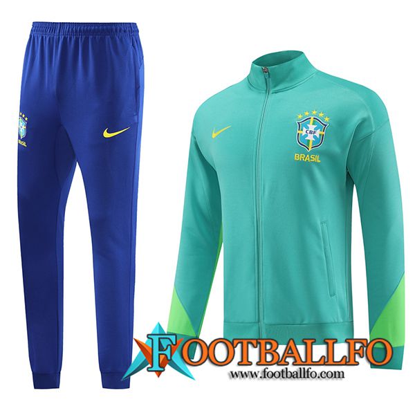 Chandal Equipos De Futbol - Chaqueta Brasil Verde/Azul 2023/2024