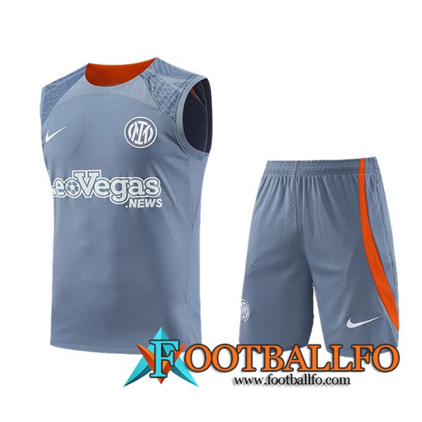 Camiseta Entrenamiento sin mangas + Cortos Inter Milan Gris/Naranja 2023/2024