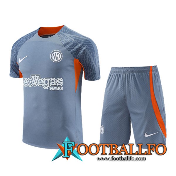 Camiseta Entrenamiento + Cortos Inter Milan Gris/Naranja 2023/2024