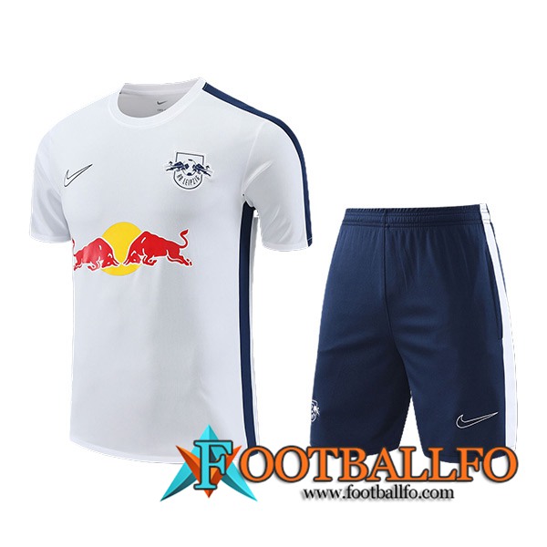 Camiseta Entrenamiento + Cortos RB Leipzig Blanco/Azul 2023/2024
