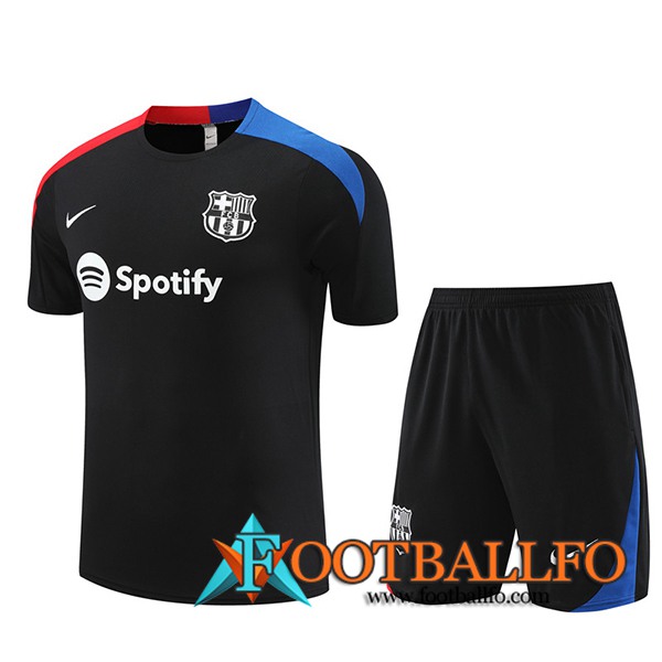 Camiseta Entrenamiento + Cortos FC Barcelona Negro/Rojo/Azul 2023/2024
