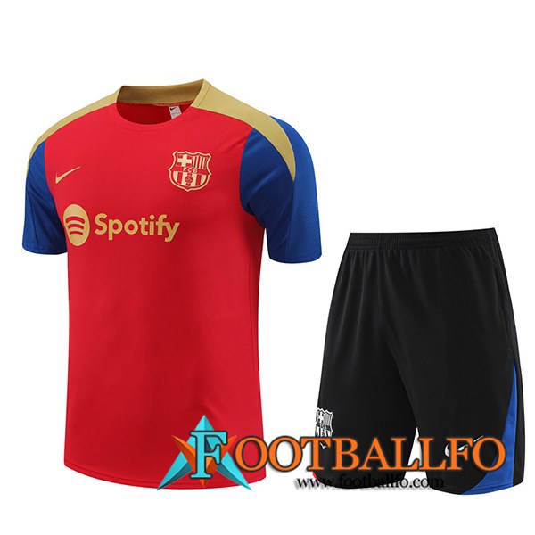 Camiseta Entrenamiento + Cortos FC Barcelona Rojo/Amarillo/Azul/Negro 2023/2024