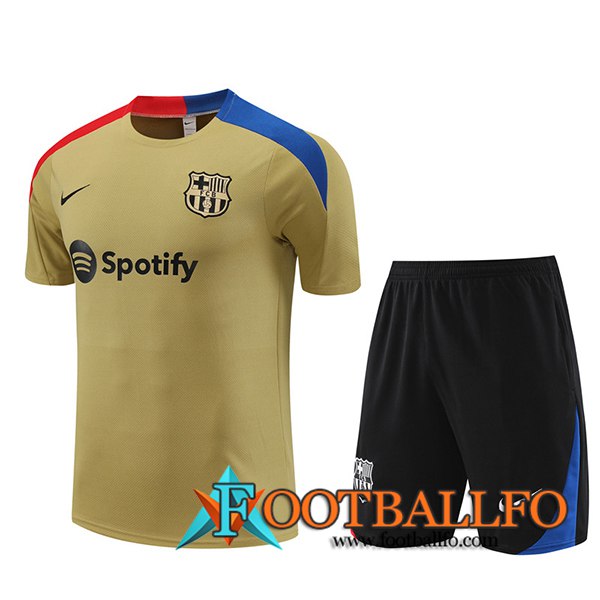 Camiseta Entrenamiento + Cortos FC Barcelona Marrón/Rojo/Azul/Negro 2023/2024