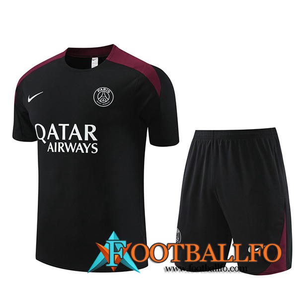 Camiseta Entrenamiento + Cortos PSG Negro 2023/2024 -05