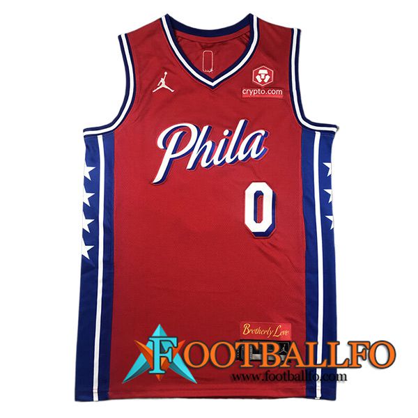 Camisetas De Futbol Philadelphia 76ers (MAXEY #0) 2023/24 Rojo/Azul/Blanco