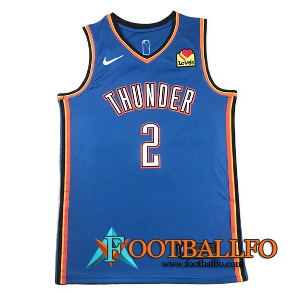 Camisetas De Futbol Oklahoma City Thunder (GILGEOUS-ALEXANDER #2) 2023/24 Azul -02