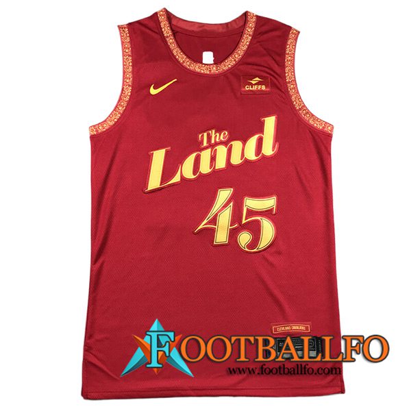 Camisetas De Futbol Cleveland Cavaliers (MITCHELL #45) 2023/24 Rojo/Amarillo