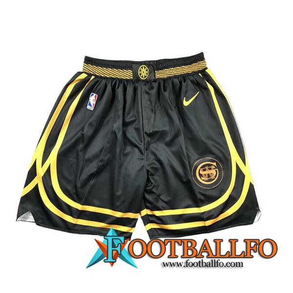 Cortos NBA Golden State Warriors 2023/24 Negro/Amarillo -02