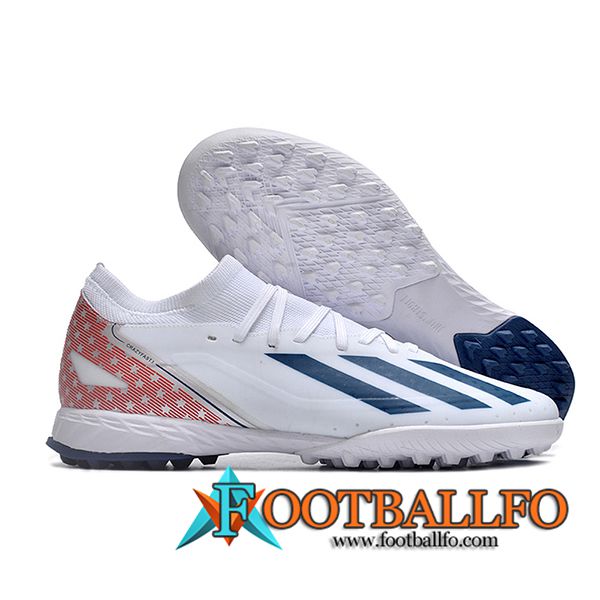 Adidas Botas De Fútbol X CRAZYFAST.3 TF BOOTS Blanco/Azul/Rojo