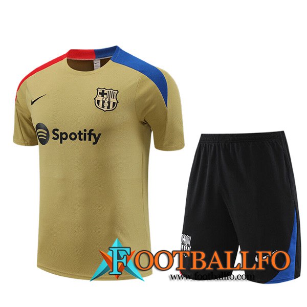 Camiseta Entrenamiento + Cortos FC Barcelona Ninos Marrón/Rojo/Azul/Negro 2023/2024