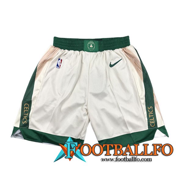Cortos NBA Boston Celtics 2023/24 Beige/Verde