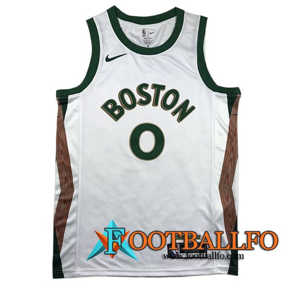 Camisetas Boston Celtics (TATUM #0) 2023/24 Azul/Verde/Marrón