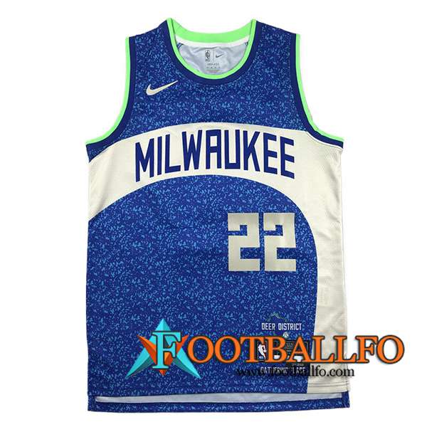 Camisetas Milwaukee Bucks (MIDDLETON #22) 2023/24 Azul/Blanco